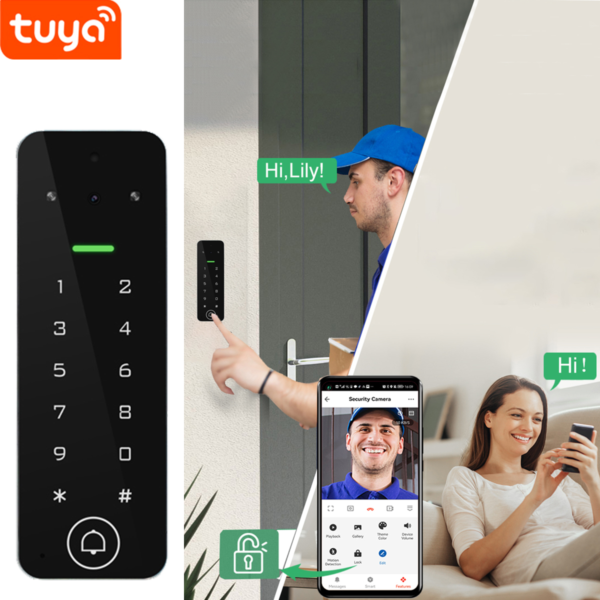 VC40 WiFi Tuya Card Video Phone Access Control